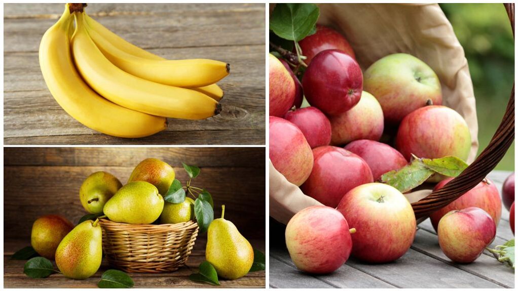 ثمار جيدة للنقرس والموز والكمثرى والتفاح